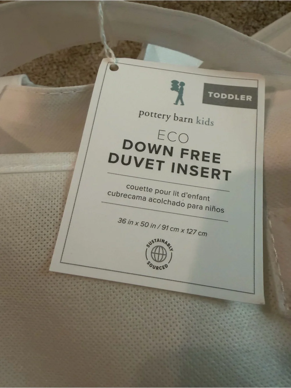 Pottery Barn Kids Eco Down Free Toddler Comforter Duvet Insert
